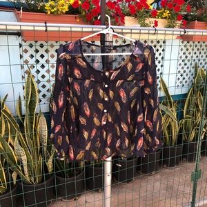 Long sleeve with multi color blouse